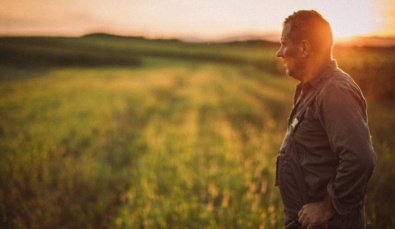 farmer looking over field used on a blog about Disaster Assistance Loans